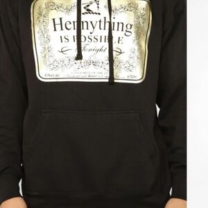 NWOT Fashion Nova Men's Black "Hennything Is Possible" Graphic Hoodie Size LG